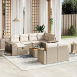 vidaXL 11-delige Loungeset met kussens poly rattan zwart