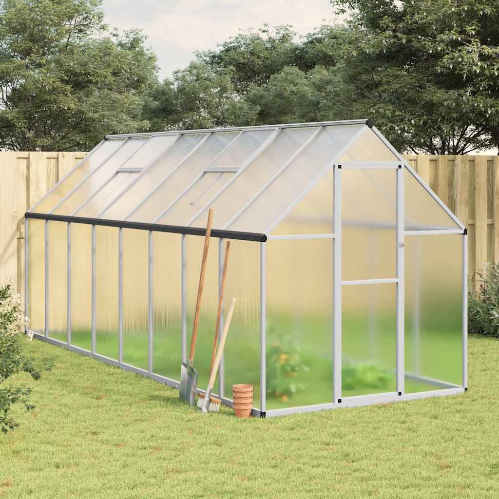 vidaXL Tuinkas met basisframe 224x169x202 cm aluminium zilverkleurig