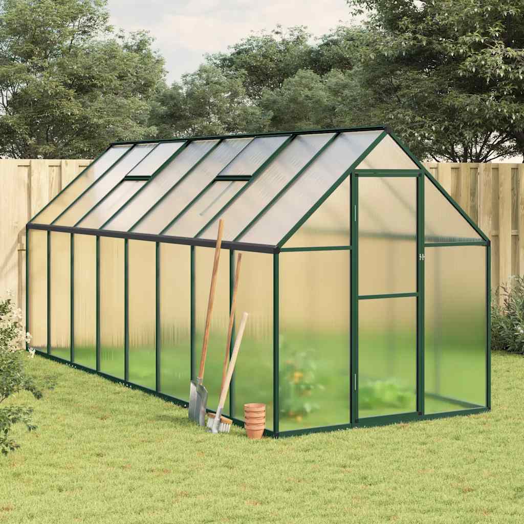 vidaXL Tuinkas met basisframe 224x169x202 cm aluminium zilverkleurig