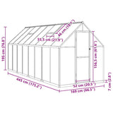 vidaXL Tuinkas met basisframe 224x169x202 cm aluminium zilverkleurig