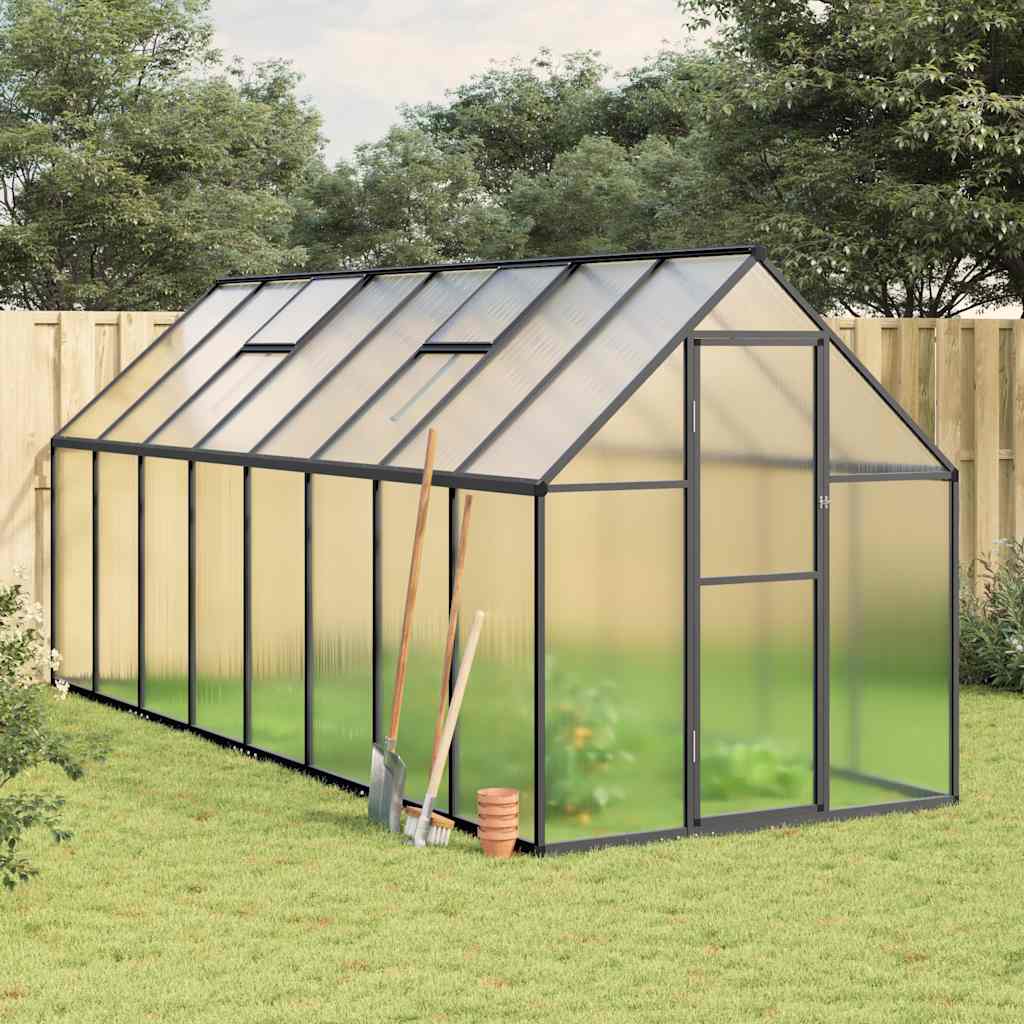 vidaXL Tuinkas met basisframe 224x169x202 cm aluminium zilverkleurig