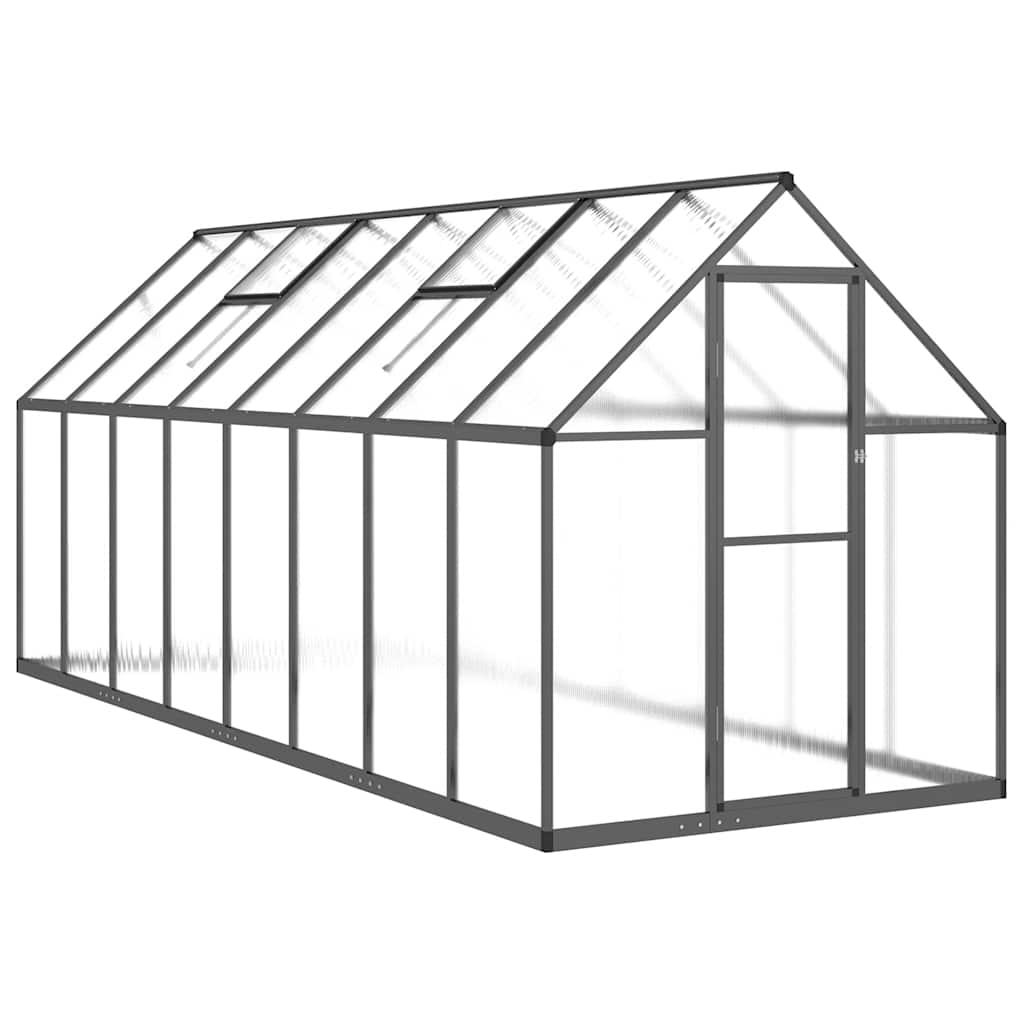 vidaXL Tuinkas met basisframe 224x169x202 cm aluminium zilverkleurig