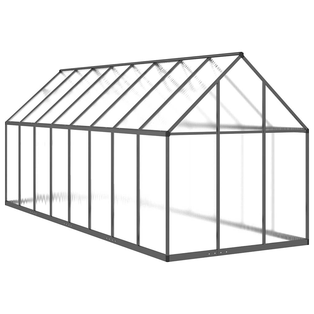 vidaXL Tuinkas met basisframe 224x169x202 cm aluminium zilverkleurig