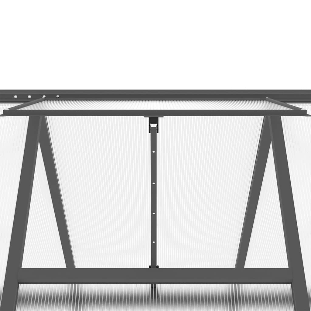 vidaXL Tuinkas met basisframe 224x169x202 cm aluminium zilverkleurig