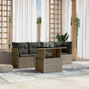 vidaXL 5-delige Loungeset met kussens poly rattan zwart