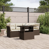 vidaXL 5-delige Loungeset met kussens poly rattan zwart