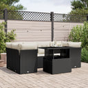 vidaXL 7-delige Loungeset met kussens poly rattan zwart