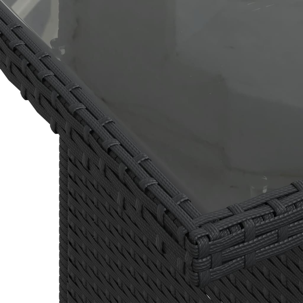 vidaXL 7-delige Loungeset met kussens poly rattan zwart