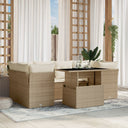 vidaXL 7-delige Loungeset met kussens poly rattan zwart