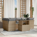 vidaXL 7-delige Loungeset met kussens poly rattan zwart