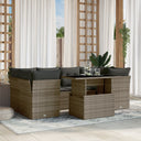 vidaXL 7-delige Loungeset met kussens poly rattan zwart