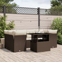 vidaXL 7-delige Loungeset met kussens poly rattan zwart