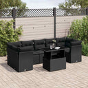 vidaXL 8-delige Loungeset met kussens poly rattan zwart