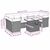 vidaXL 8-delige Loungeset met kussens poly rattan zwart