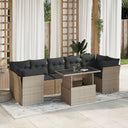 vidaXL 8-delige Loungeset met kussens poly rattan zwart