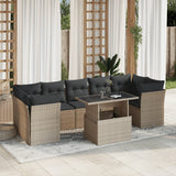 vidaXL 8-delige Loungeset met kussens poly rattan zwart