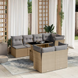 vidaXL 8-delige Loungeset met kussens poly rattan zwart