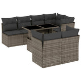 vidaXL 8-delige Loungeset met kussens poly rattan zwart