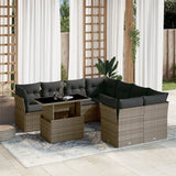 vidaXL 9-delige Loungeset met kussens poly rattan zwart