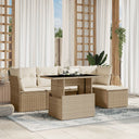 vidaXL 6-delige Loungeset met kussens poly rattan zwart