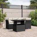 vidaXL 5-piece Lounge Set with Cushions Poly Rattan Black