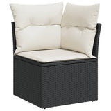 vidaXL 5-piece Lounge Set with Cushions Poly Rattan Black
