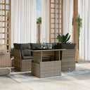 vidaXL 5-piece Lounge Set with Cushions Poly Rattan Black