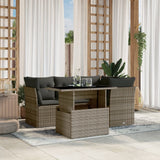 vidaXL 5-piece Lounge Set with Cushions Poly Rattan Black