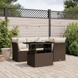 vidaXL 5-piece Lounge Set with Cushions Poly Rattan Black