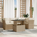 vidaXL 6-delige Loungeset met kussens poly rattan zwart