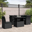 vidaXL 6-Piece Lounge Set with Cushions Poly Rattan Black