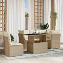 vidaXL 6-Piece Lounge Set with Cushions Poly Rattan Black