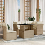 vidaXL 6-Piece Lounge Set with Cushions Poly Rattan Black