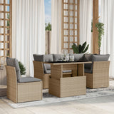 vidaXL 6-Piece Lounge Set with Cushions Poly Rattan Black