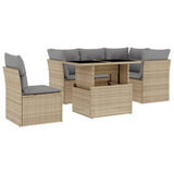 vidaXL 6-Piece Lounge Set with Cushions Poly Rattan Black
