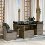 vidaXL 6-Piece Lounge Set with Cushions Poly Rattan Black