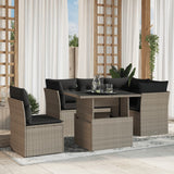 vidaXL 6-Piece Lounge Set with Cushions Poly Rattan Black