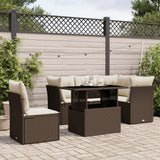 vidaXL 6-Piece Lounge Set with Cushions Poly Rattan Black