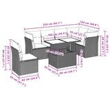 vidaXL 7-Piece Lounge Set with Cushions Poly Rattan Black