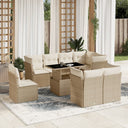 vidaXL 9-delige Loungeset met kussens poly rattan zwart