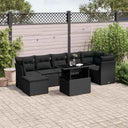 vidaXL 8-delige Loungeset met kussens poly rattan zwart