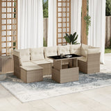 vidaXL 8-delige Loungeset met kussens poly rattan zwart