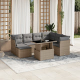 vidaXL 8-delige Loungeset met kussens poly rattan zwart