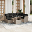 vidaXL 8-delige Loungeset met kussens poly rattan zwart
