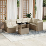 vidaXL 9-delige Loungeset met kussens poly rattan zwart