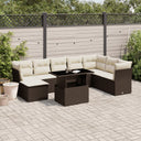 vidaXL 9-delige Loungeset met kussens poly rattan zwart