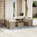 vidaXL 10-delige Loungeset met kussens poly rattan zwart
