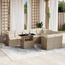 vidaXL 10-Piece Lounge Set with Cushions Poly Rattan Black