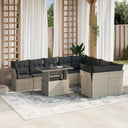 vidaXL 10-Piece Lounge Set with Cushions Poly Rattan Black