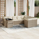 vidaXL 10-piece Lounge Set with Cushions Poly Rattan Black